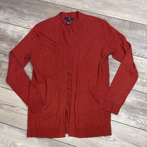Gap Rust Red Open Front Lightweight Cardigan EUC XS